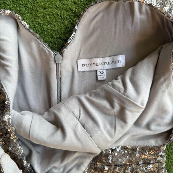 Dress the Population Silver Sequin Gown - Picture 5 of 5